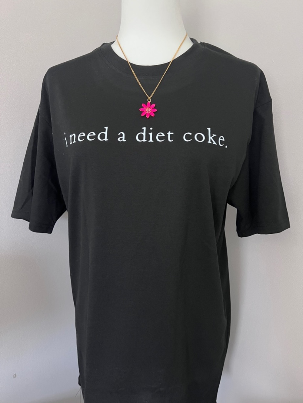 Black 'I Need a Diet Coke' Graphic Tee Size Large New Without Tags 100% Cotton